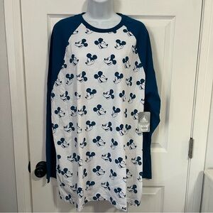 Disney Blue and White Mickey Mouse Shirt